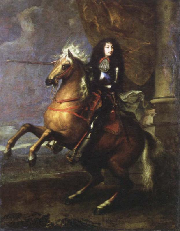 Charles Lebrun equestrian portrait of louis xlv Norge oil painting art
